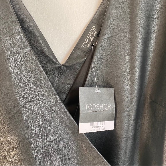 Topshop Faux Leather Wrap dress - Picture 5 of 7